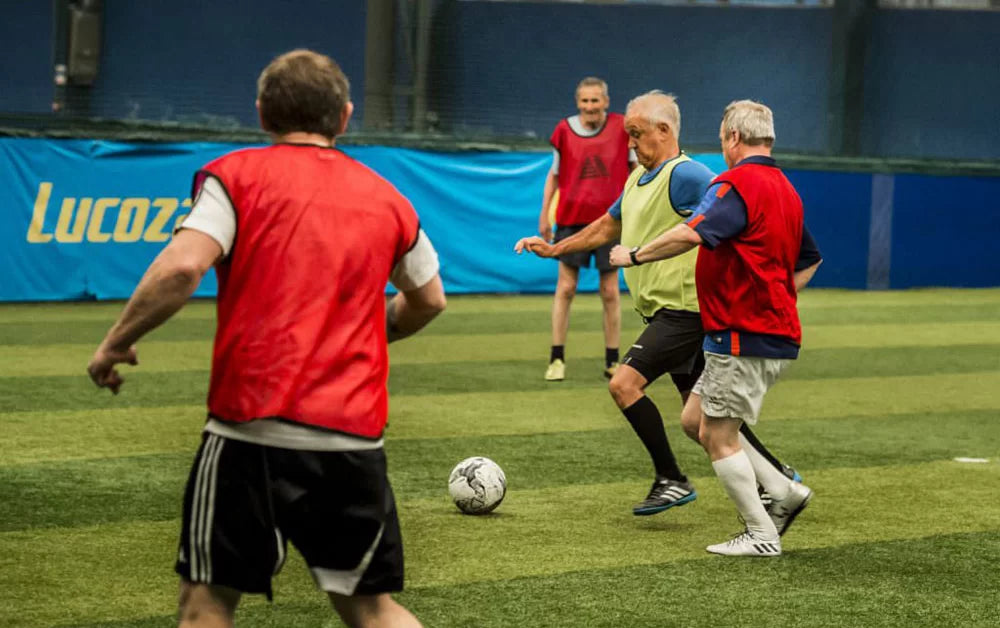 Players enjoying walking football at Horsley Football Club